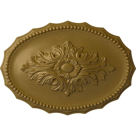 Ekena Millwork Oxford Ceiling Medallion, Hand-Painted Gold, 16 7/8"W x 11 3/4"H x 1 1/2"P CM16OXGLS